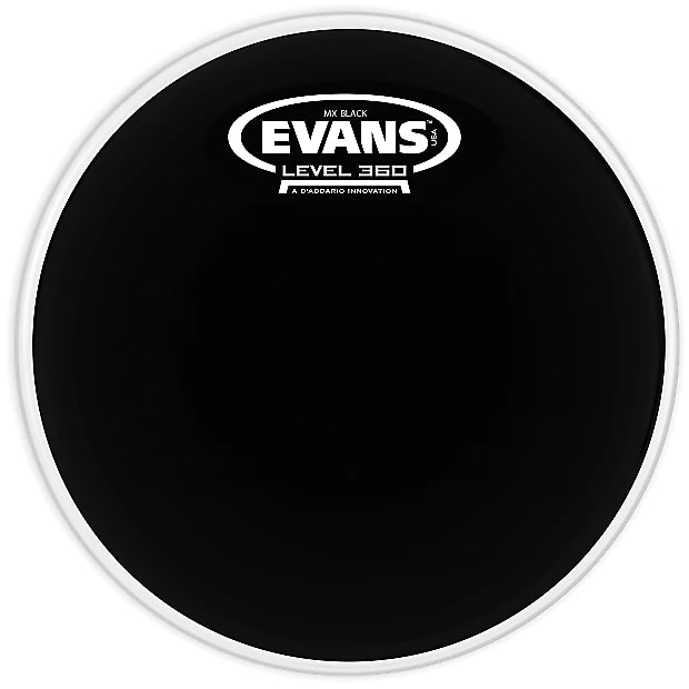 Evans TT06MXB MX Black Marching Tenor Drum Head 6 Reverb