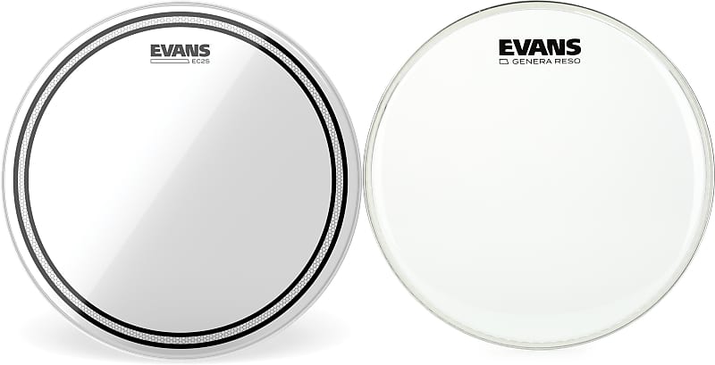 Evans EC2 Clear Drumhead 14 Inch Bundle With Evans Genera Reverb