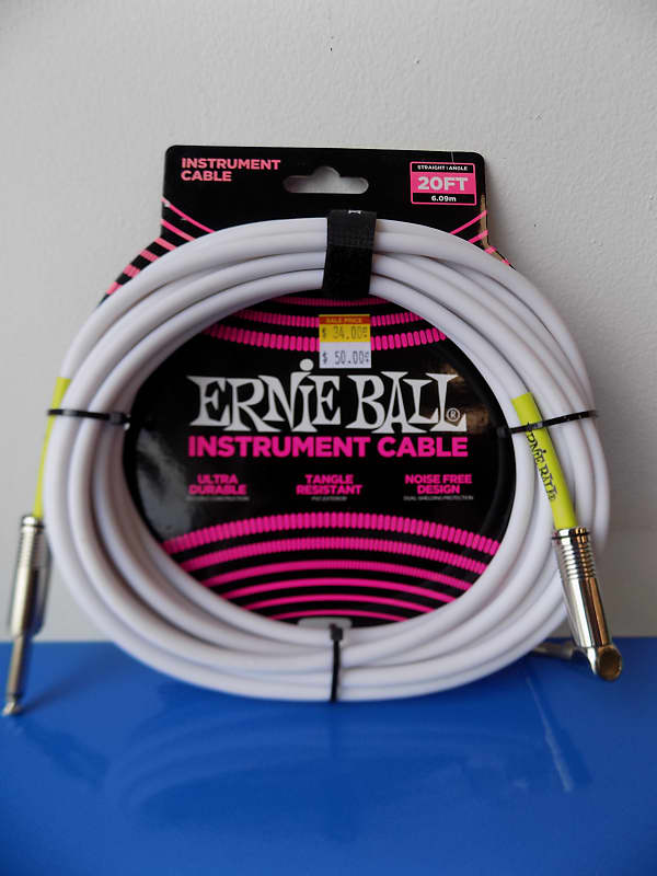 Ernie Ball Classic Instrument Cable Straight Right Angle Ft Reverb