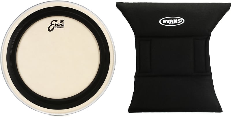 Evans EMAD Calftone Bass Drumhead 16 Inch Evans EQ Pad Reverb