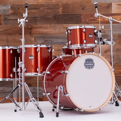 Mapex Mars Birch Piece Cross Over Drum Kit Blood Orange Reverb Uk