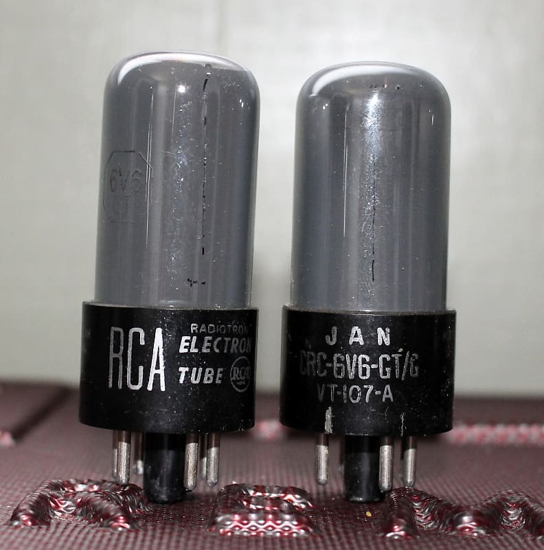 RCA 6V6GT GT G VT 107 TIGHT MATCH PAIR BLACK PLATE TEST Reverb