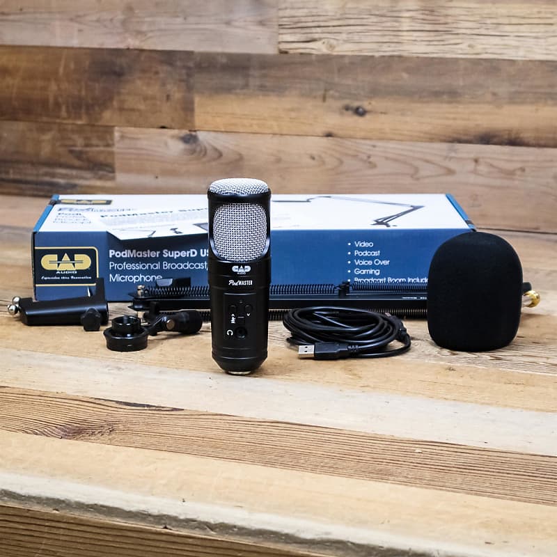 Cad Audio Pm Podmaster Super D Usb Microphone Studio Pack Reverb