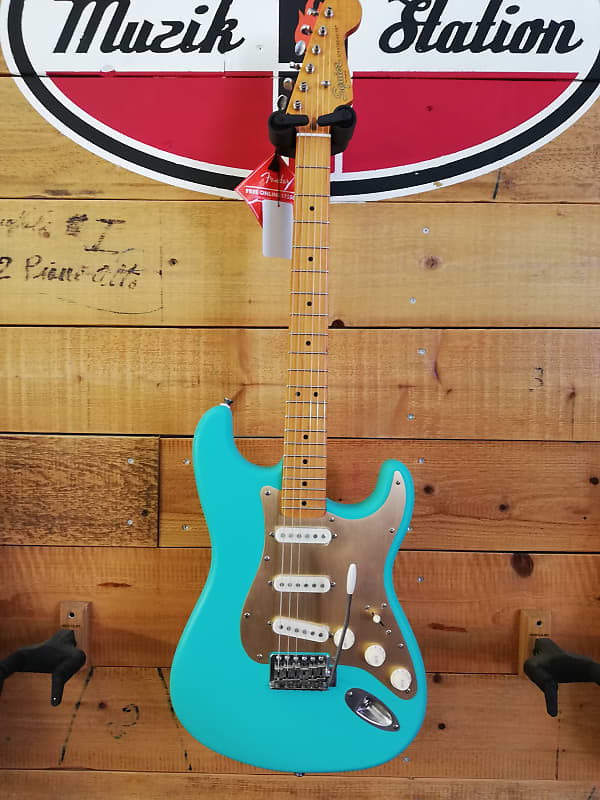 Squier 40th Stratocaster MN Satin Seafoam Green Vintage Reverb