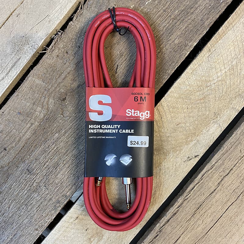 Stagg SGC6DL CRD 6M 20 High Quality Instrument Cable Red Reverb