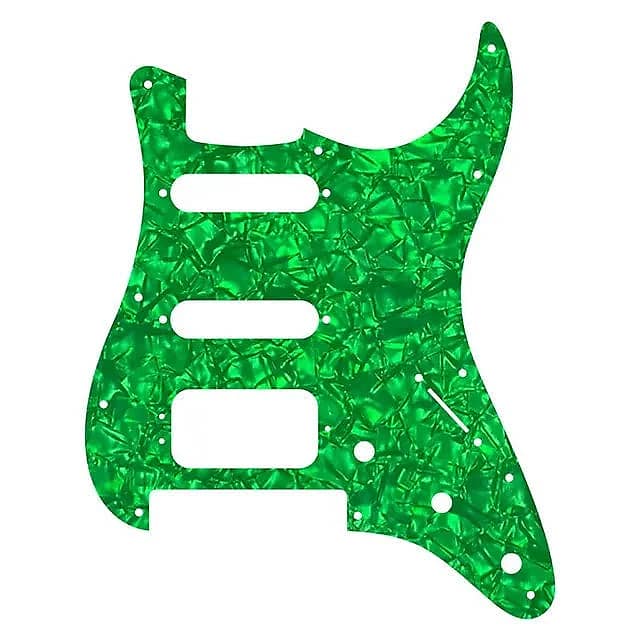 Floyd Rose Strat Hss Pickguard Hole Ply Green Pearl Reverb