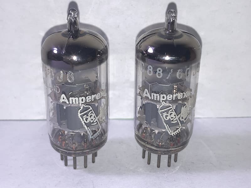 1961 Amperex 6DJ8 ECC88 Bugle Boy Tubes Platinum Matched Reverb