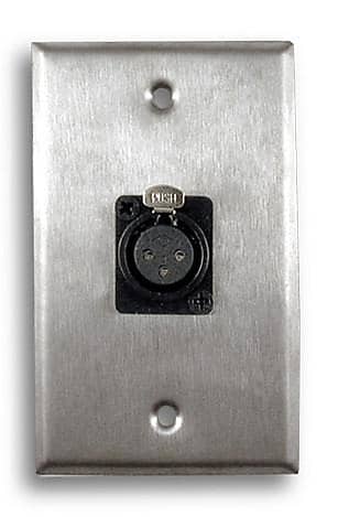 Single Gang Stainless Steel Wall Plate With XLR Female Reverb