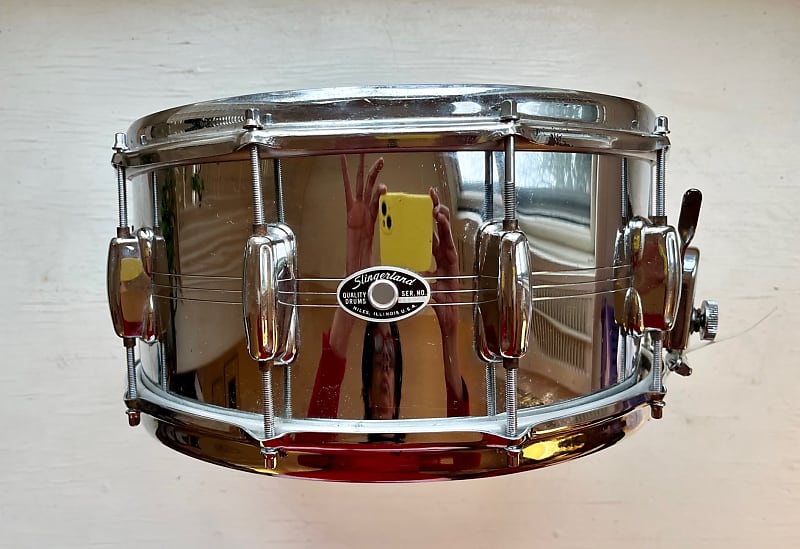 1970 Slingerland 6 1 2 X 14 10 Lug Chrome Over Brass Cobb 10 Reverb