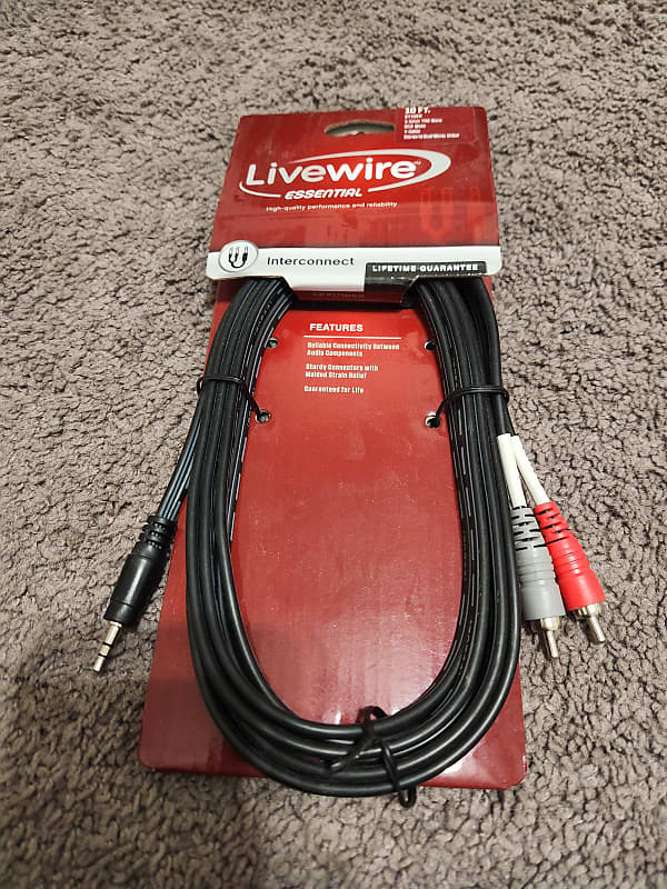 Livewire Essential Interconnect Y Cable 3 5mm TRS Male To RCA Reverb