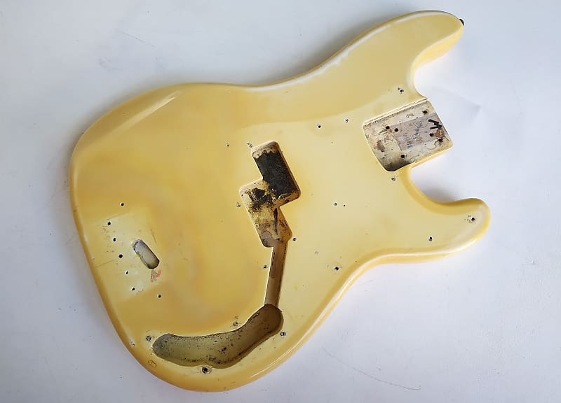 Vintage Fender Precision Bass Olympic White Blonde Reverb