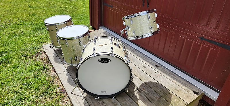 Rogers Vintage Drum Set 1959 1960 White Marine Pearl Reverb