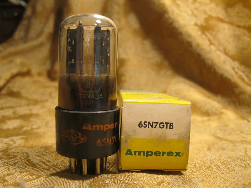 Vintage NOS NIB Amperex 6SN7GTB Vacuum Tube Black Plate Reverb