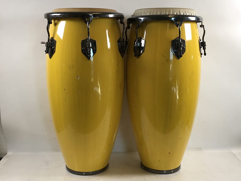 Vintage Toca Kaman Congas Yellow Pair Reverb