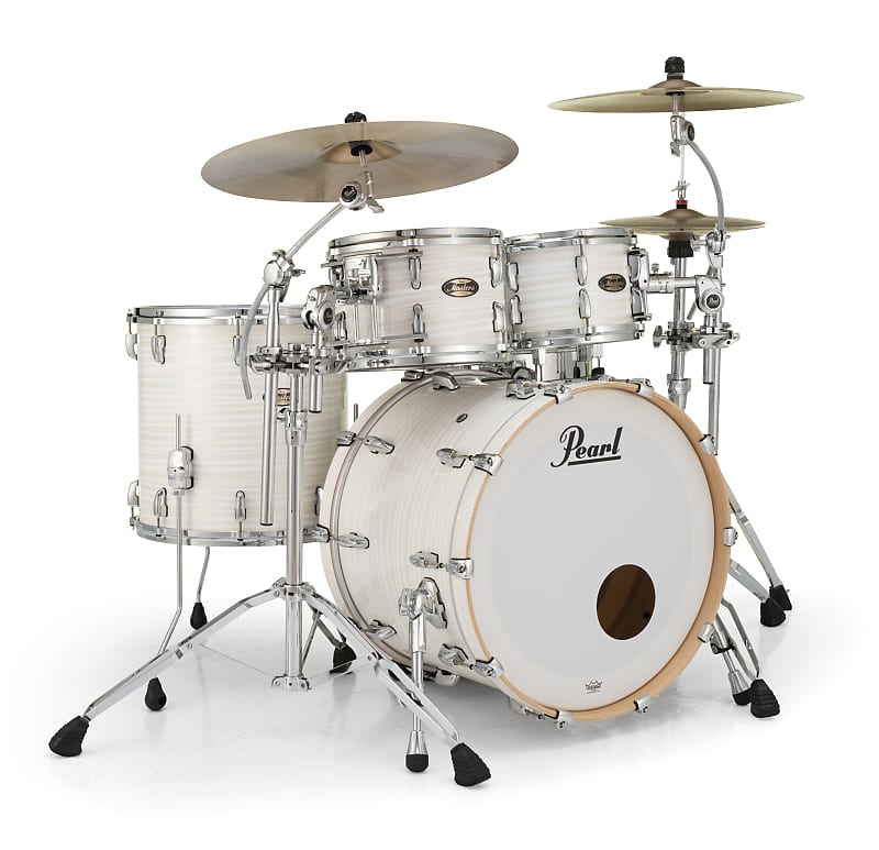 Pearl Masters Maple Gum Pc Shell Pack Silver White Reverb