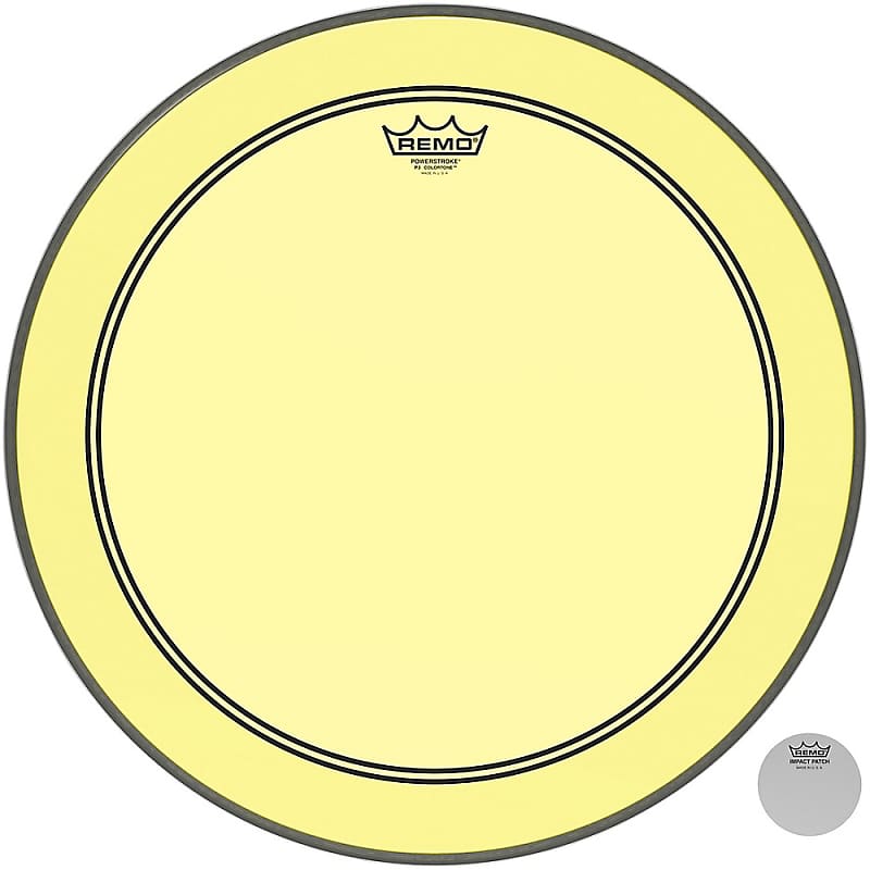 Remo Powerstroke P Colortone Yellow Bass Drum Head In Reverb