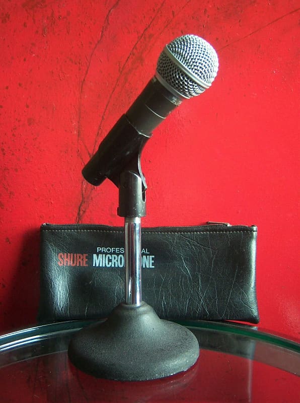 Vintage Shure SM58 1980 S Dynamic Cardioid Microphone Grey Reverb