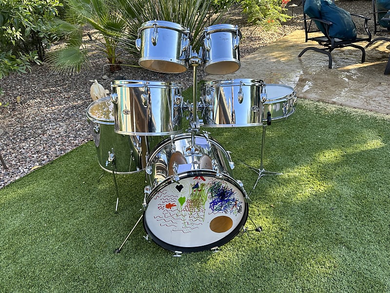 Slingerland Cow Concert Tom Drum Kit S Chrome Over Wood Reverb