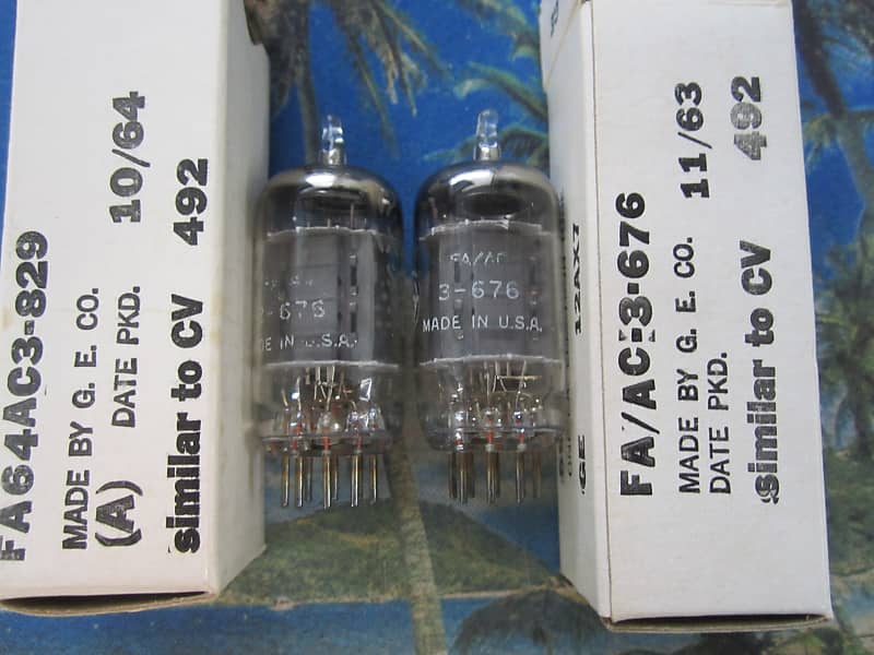 PR Vintage GE 12ax7 Ecc83 Preamp Driver Tubes Long Reverb