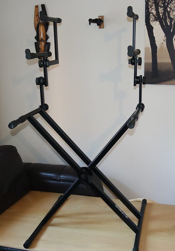 Quik Lok Heavy Duty Three Tier Keyboard Stand With Double X Reverb