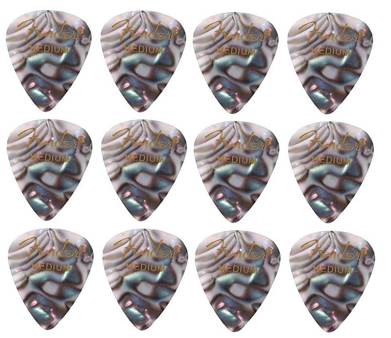 Fender Pickpack Abalone Picks 12pk Medium Plectrums Reverb