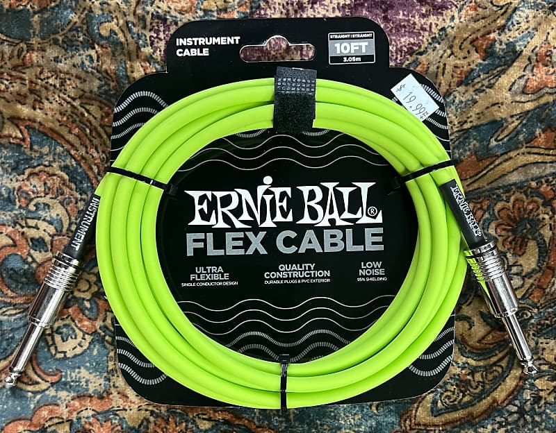 Ernie Ball FLEX Instrument Cable Straight Straight 10FT Reverb