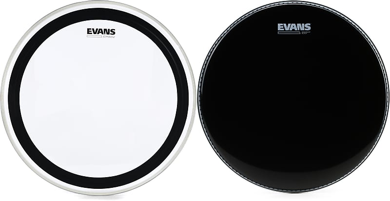 Evans EMAD2 Clear Bass Drum Batter Head 20 Inch Bundle With Reverb