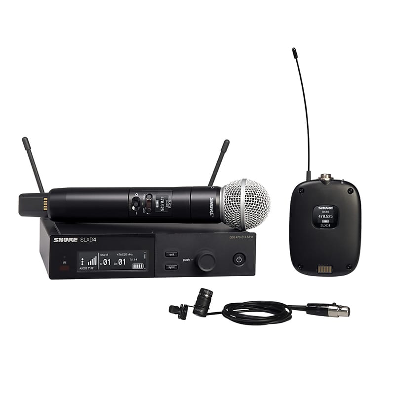 Shure SLXD124 85 Handheld And Lavalier Combo Wireless System Reverb