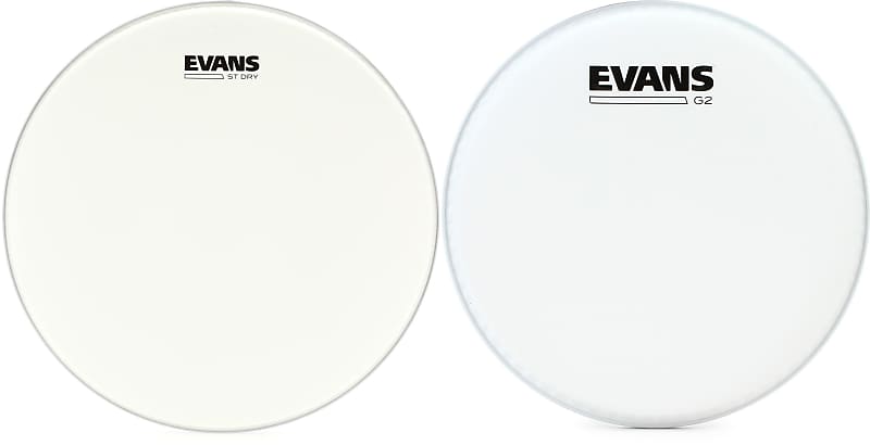 Evans ST Dry Coated Snare Head 14 Inch Bundle With Evans G2 Reverb