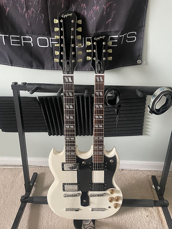 Epiphone Double Neck Sg G White Reverb