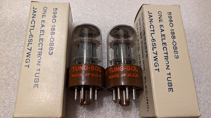 6SL7WGT Tung Sol JAN CTL 6SL7WGT NOS NIB Matched Pair Tubes Reverb