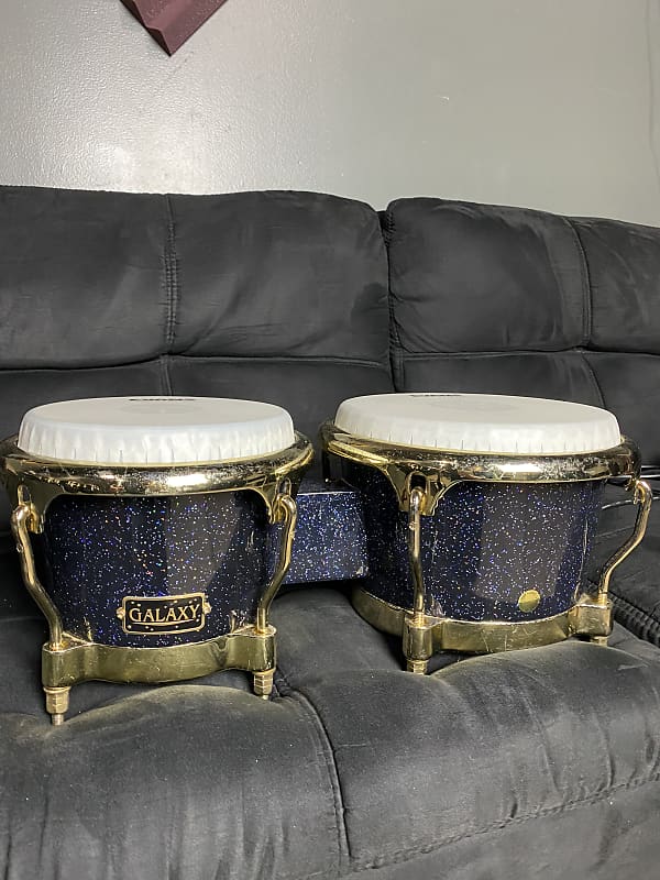 Latin Percussion Fiberglass Galaxy Bongos Dark Blue Reverb