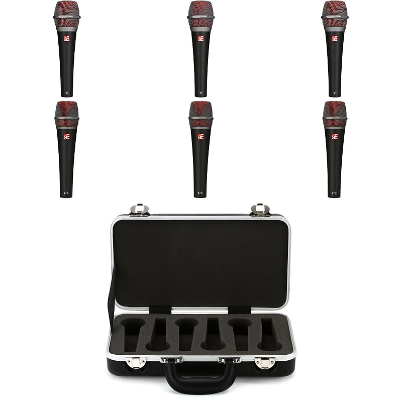 SE Electronics V7 Vocal And V7X Instrument Mic 6 Pack With Reverb