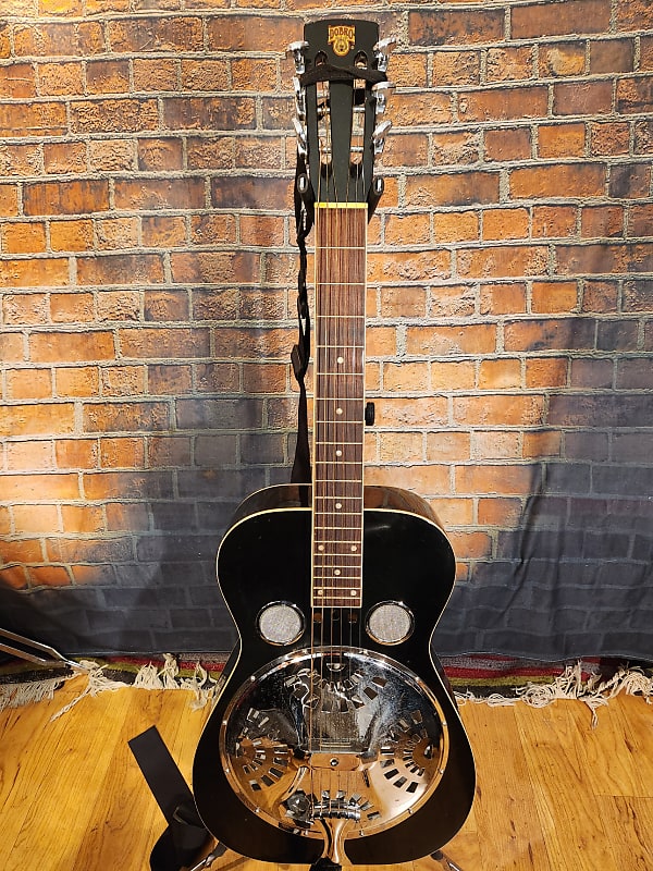 Usa Dobro Resonator Slide Guitar Black Comes With Hard Reverb