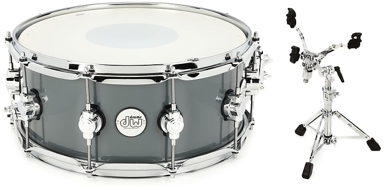 DW Design Series Snare Drum 6 Inch X 14 Inch Steel Grey Reverb