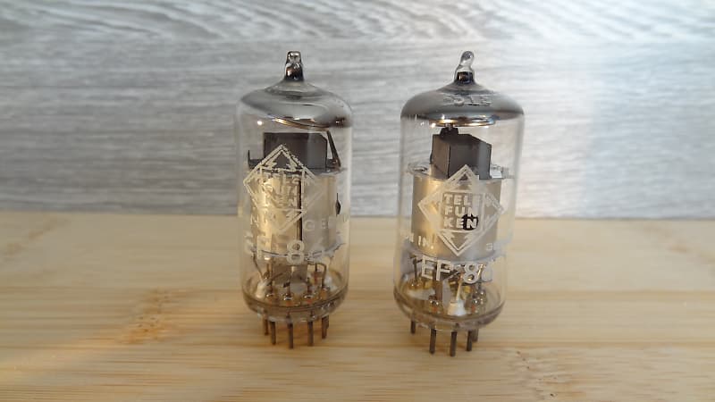 TELEFUNKEN Ef86 Perfectly Matched Pair Silver Plate SAME CODE Reverb