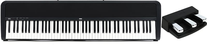 Korg B2N Digital Piano Black Bundle With Korg PU 2 Triple Reverb