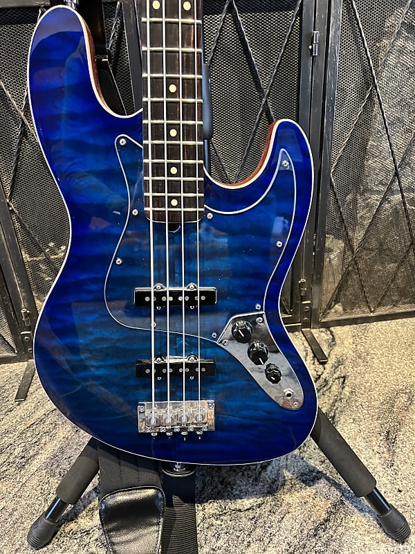 Warmoth Custom All Usa Aerodyne Style Jazz Bass Blue Reverb