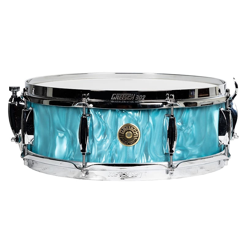 Gretsch Broadkaster Series X Snare Drum Aqua Satin Flame Reverb