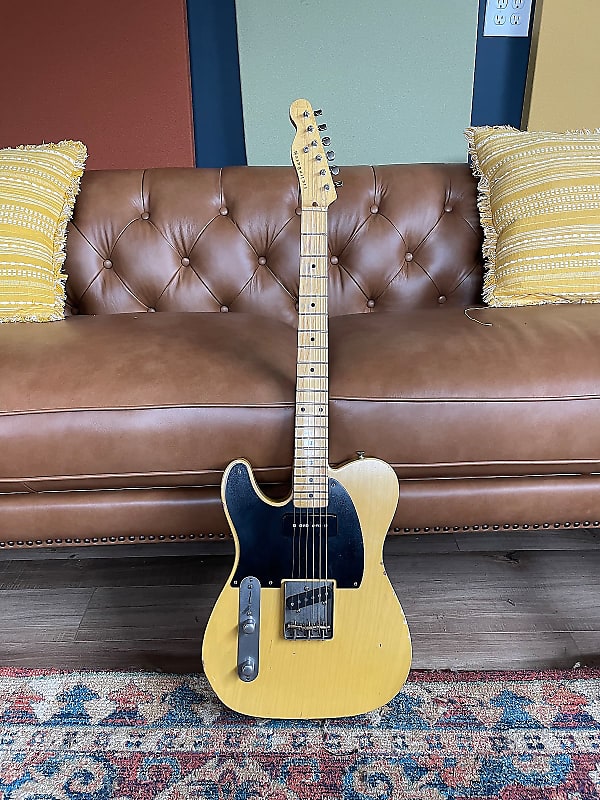 Left Handed Nash T 52 Telecaster Butterscotch Blonde Reverb