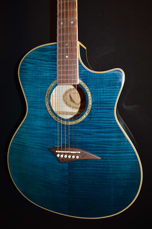 Dean Exotica FM Flame Maple Gloss Trans Blue Acoustic Reverb