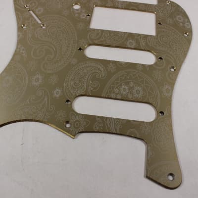 Brushed Gold Anodized Paisley Aluminum HSS Strat Pickguard Reverb