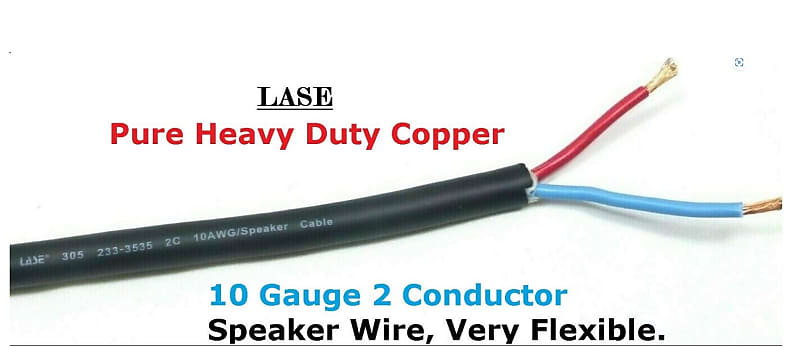 LASE 10 AWG Gauge 2Conductor Heavy Duty Speaker Wire Sold In Reverb