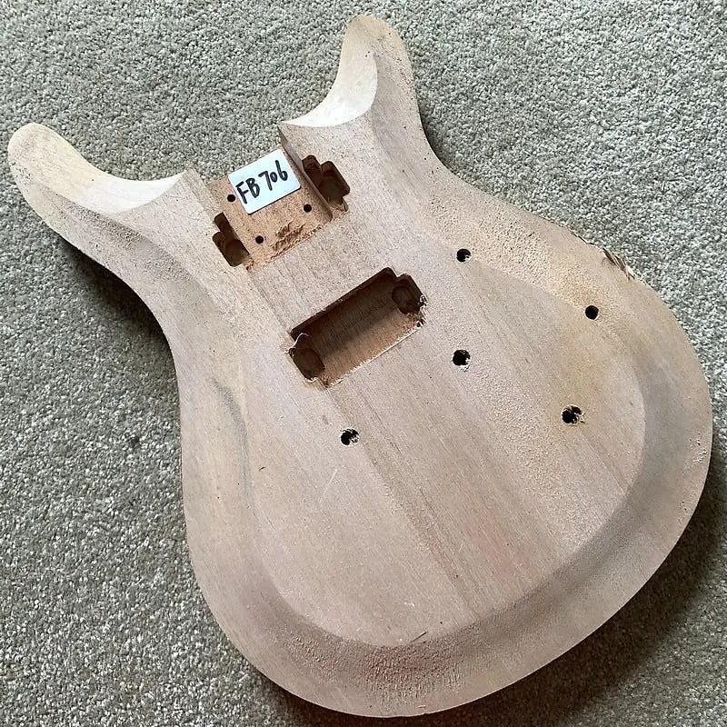 Unfinished Mahogany Wood Guitar Semi Hollow Body DIY Project Reverb