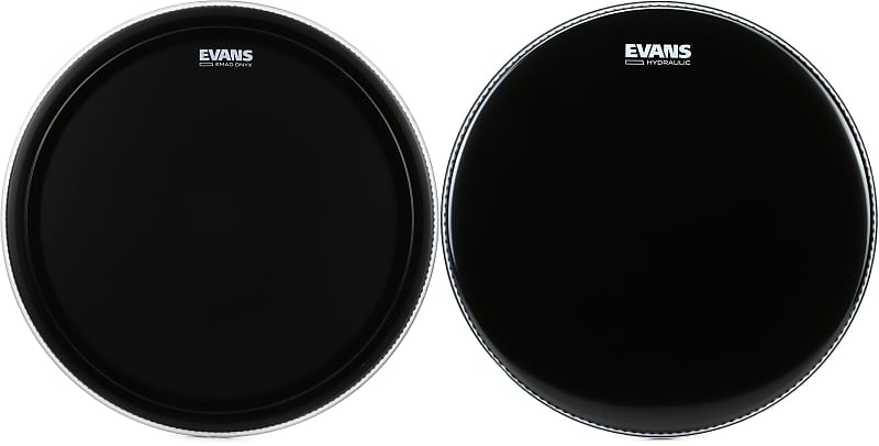 Evans Emad Onyx Series Bass Drumhead Inch Bundle With Reverb