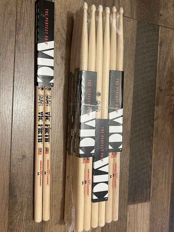 Mint Vic Firth 5A American Classic Hickory 12 Pairs With Reverb