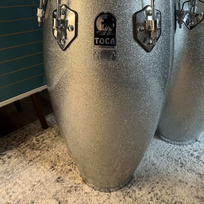 Toca Custom Deluxe Quinto Conga 2020 Silver Sparkle Reverb