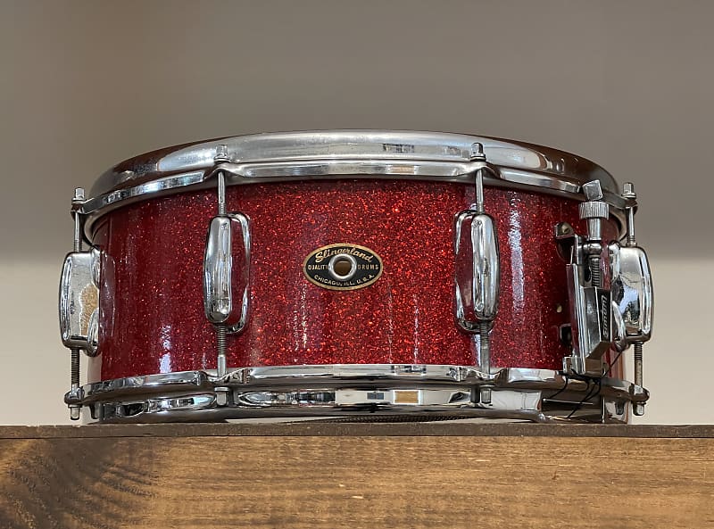 S Slingerland Super Krupa Red Sparkle X Solid Reverb