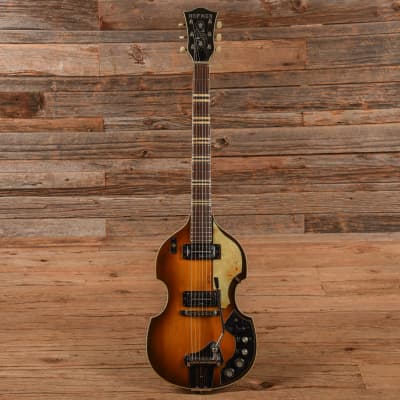 Hofner Beatle Electric Model Vtz Built In Fuzz Sunburst Reverb