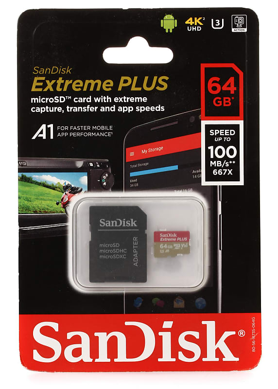 Sandisk Extreme Plus Microsdxc Card Gb Class U Uhs I Reverb